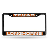 NCAA Texas Longhorns Laser Cut Black Chrome License Plate Frame Fan Gear NCAA Texas Longhorns