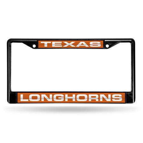 NCAA Texas Longhorns Laser Cut Black Chrome License Plate Frame Fan Gear NCAA Texas Longhorns