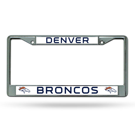 NFL Denver Broncos Chrome License Plate Frame Fan Gear NFL Denver Broncos