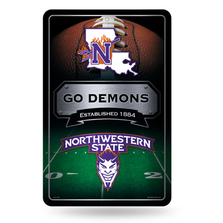 NCAA Northwestern State Demons Large Metal Sign Fan Gear NCAA Northwestern State Demons