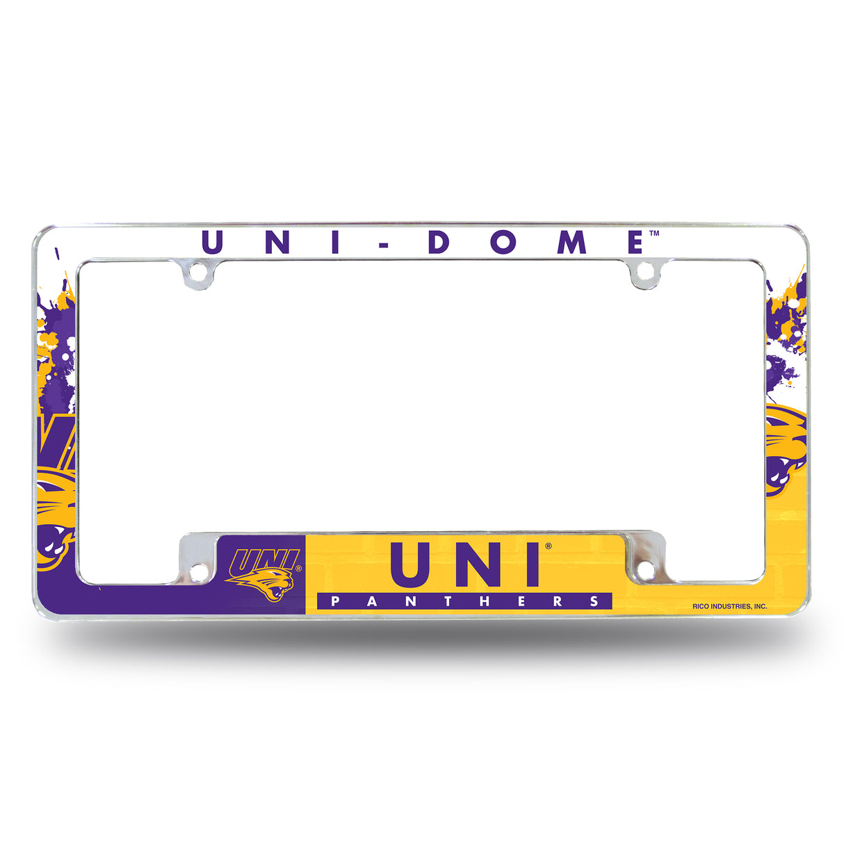 NCAA Northern Iowa Panthers All Over Chrome Frame Fan Gear NCAA Northern Iowa Panthers