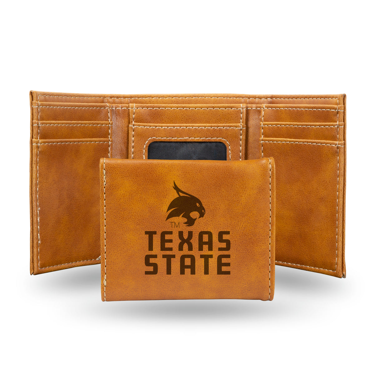 NCAA Texas State Bobcats Laser Engraved Tri-Fold Wallet Fan Gear NCAA Texas State Bobcats