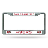 NFL San Francisco 49ers Chrome License Plate Frame Fan Gear NFL San Francisco 49ers