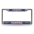 NCAA Connecticut Huskies - UCONN Chrome Glitter License Plate Frame Fan Gear NCAA Connecticut Huskies