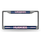 NCAA Connecticut Huskies - UCONN Chrome Glitter License Plate Frame Fan Gear NCAA Connecticut Huskies