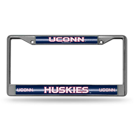 NCAA Connecticut Huskies - UCONN Chrome Glitter License Plate Frame Fan Gear NCAA Connecticut Huskies