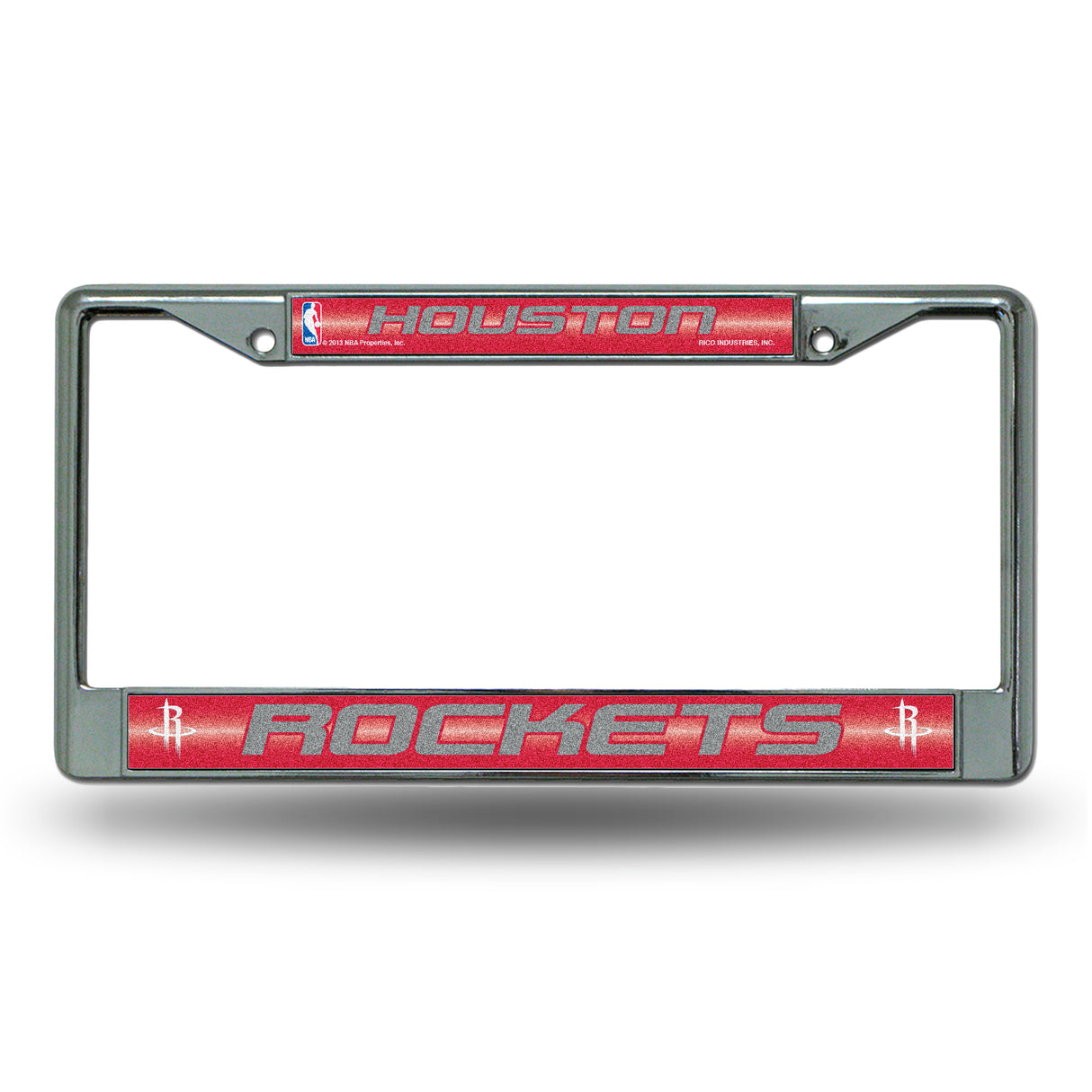 NBA Houston Rockets Chrome Glitter License Plate Frame Fan Gear NBA Houston Rockets