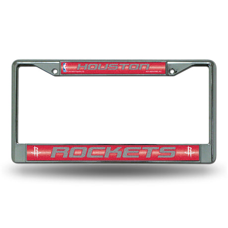 NBA Houston Rockets Chrome Glitter License Plate Frame Fan Gear NBA Houston Rockets