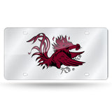 NCAA South Carolina Gamecocks Silver Laser Cut Automobile Tag Fan Gear NCAA South Carolina Gamecocks