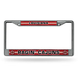 NCAA Louisiana-Lafayette Ragin Cajuns Chrome Glitter License Plate Frame Fan Gear NCAA Louisiana-Lafayette Ragin Cajuns