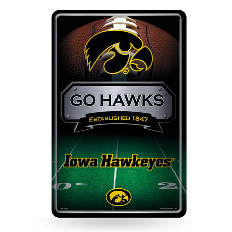 NCAA Iowa Hawkeyes Large Metal Sign Fan Gear NCAA Iowa Hawkeyes