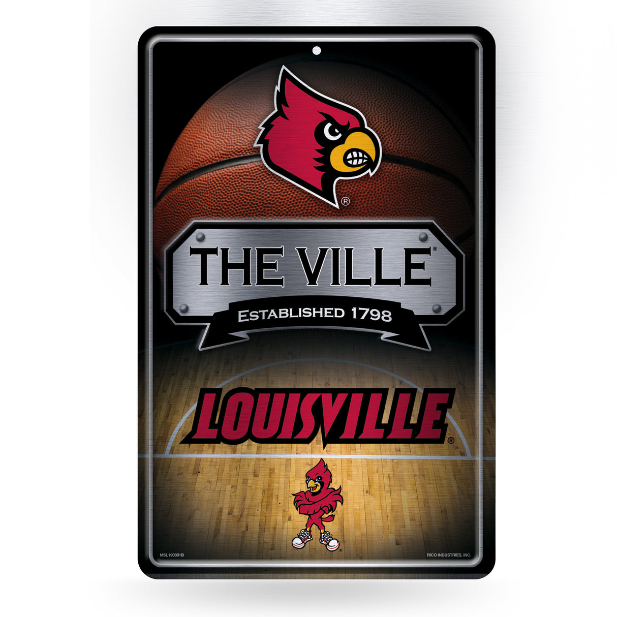 NCAA Louisville Cardinals Large Metal Sign Fan Gear NCAA Louisville Cardinals