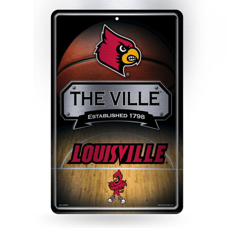 NCAA Louisville Cardinals Large Metal Sign Fan Gear NCAA Louisville Cardinals