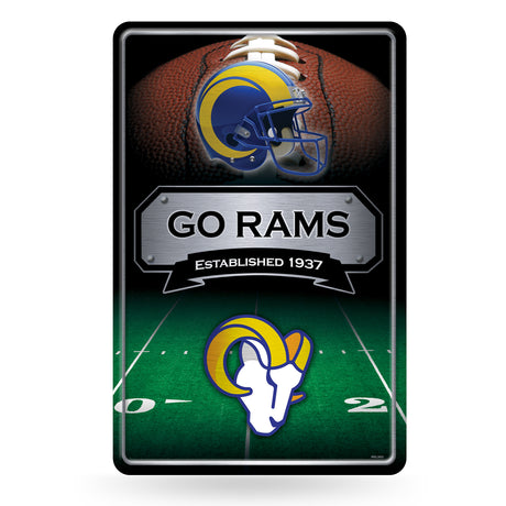 NFL Los Angeles Rams Large Metal Sign Fan Gear NFL Los Angeles Rams