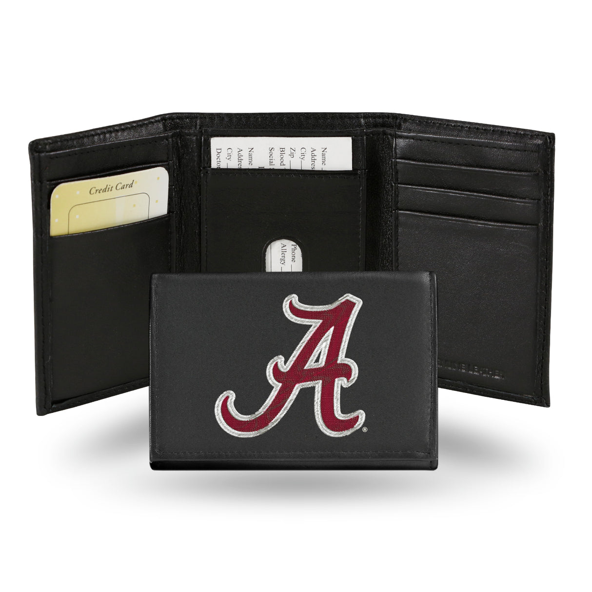NCAA Alabama Crimson Tide Embroidered Tri-Fold Wallet Fan Gear NCAA Alabama Crimson Tide
