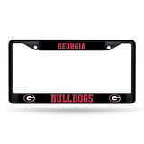 NCAA Georgia Bulldogs Black Chrome License Plate Frame Fan Gear NCAA Georgia Bulldogs