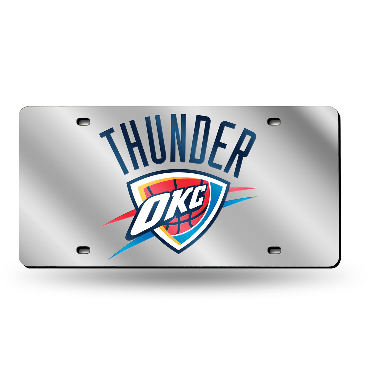 NBA Oklahoma City Thunder Laser Cut Silver License Plate Tag Fan Gear NBA Oklahoma City Thunder