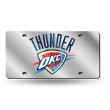 NBA Oklahoma City Thunder Laser Cut Silver License Plate Tag Fan Gear NBA Oklahoma City Thunder