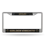 NHL Vegas Golden Knights Chrome Glitter License Plate Frame Fan Gear NHL Vegas Golden Knights