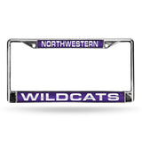 NCAA Northwestern Wildcats Laser Cut Chrome License Plate Frame Fan Gear NCAA Northwestern Wildcats