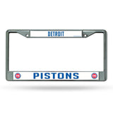 NBA Detroit Pistons Chrome License Plate Frame Fan Gear NBA Detroit Pistons