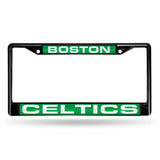 NBA Boston Celtics Laser Cut Black Chrome License Plate Frame Fan Gear NBA Boston Celtics