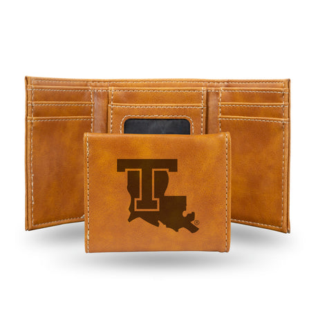 NCAA Louisiana Tech Bulldogs Laser Engraved Tri-Fold Wallet Fan Gear NCAA Louisiana Tech Bulldogs