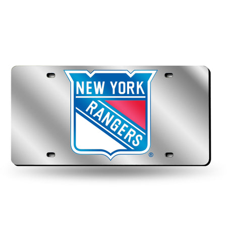 NHL New York Rangers Silver Laser Cut Automobile Tag Fan Gear NHL New York Rangers