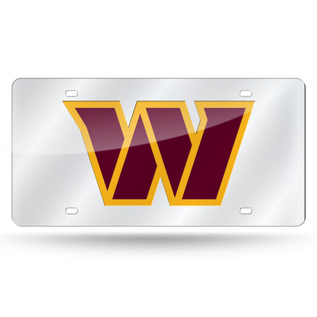 NFL Washington Commanders Laser Cut Silver License Plate Tag Fan Gear NFL Washington Commanders