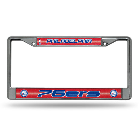 NBA Philadelphia 76ers Chrome Glitter License Plate Frame Fan Gear NBA Philadelphia 76ers