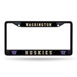 NCAA Washington Huskies Black Chrome License Plate Frame Fan Gear NCAA Washington Huskies