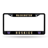 NCAA Washington Huskies Black Chrome License Plate Frame Fan Gear NCAA Washington Huskies