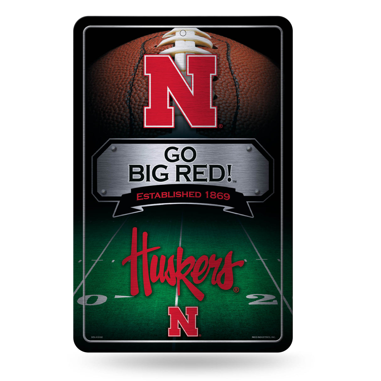 NCAA Nebraska Cornhuskers Large Metal Sign Fan Gear NCAA Nebraska Cornhuskers