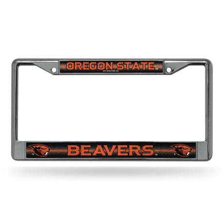 NCAA Oregon State Beavers Chrome Glitter License Plate Frame Fan Gear NCAA Oregon State Beavers