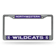 NCAA Northwestern Wildcats Chrome Glitter License Plate Frame Fan Gear NCAA Northwestern Wildcats