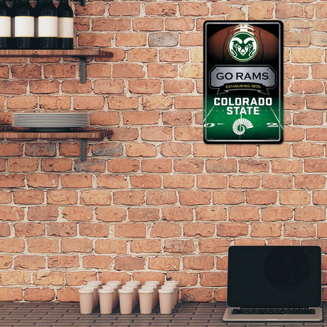 NCAA Colorado State Rams Large Metal Sign Fan Gear NCAA Colorado State Rams