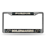 NCAA Purdue Boilermakers Chrome Glitter License Plate Frame Fan Gear NCAA Purdue Boilermakers