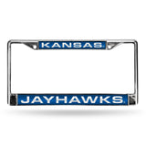 NCAA Kansas Jayhawks Laser Cut Chrome License Plate Frame Fan Gear NCAA Kansas Jayhawks