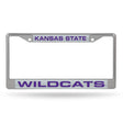NCAA Kansas State Wildcats - KSU Laser Cut Chrome License Plate Frame Fan Gear NCAA Kansas State Wildcats