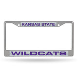 NCAA Kansas State Wildcats - KSU Laser Cut Chrome License Plate Frame Fan Gear NCAA Kansas State Wildcats