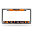NCAA Texas-El Paso Miners - UTEP Chrome Glitter License Plate Frame Fan Gear NCAA Texas-El Paso Miners
