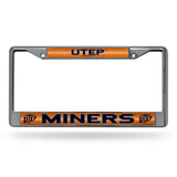 NCAA Texas-El Paso Miners - UTEP Chrome Glitter License Plate Frame Fan Gear NCAA Texas-El Paso Miners