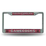 NCAA South Carolina Gamecocks Chrome Glitter License Plate Frame Fan Gear NCAA South Carolina Gamecocks