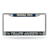 NCAA Georgia Tech Yellow Jackets - GT Chrome Glitter License Plate Frame Fan Gear NCAA Georgia Tech Yellow Jackets