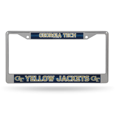 NCAA Georgia Tech Yellow Jackets - GT Chrome Glitter License Plate Frame Fan Gear NCAA Georgia Tech Yellow Jackets