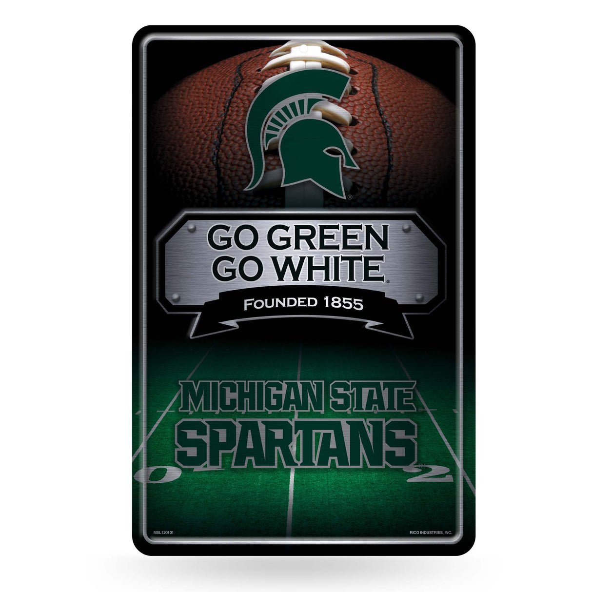 NCAA Michigan State Spartans Large Metal Sign Fan Gear NCAA Michigan State Spartans
