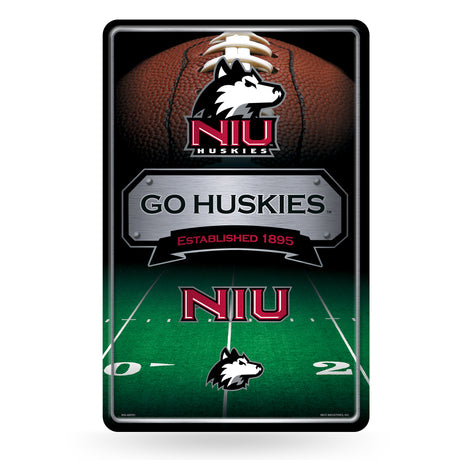 NCAA Northern Illinois Huskies Large Metal Sign Fan Gear NCAA Northern Illinois Huskies