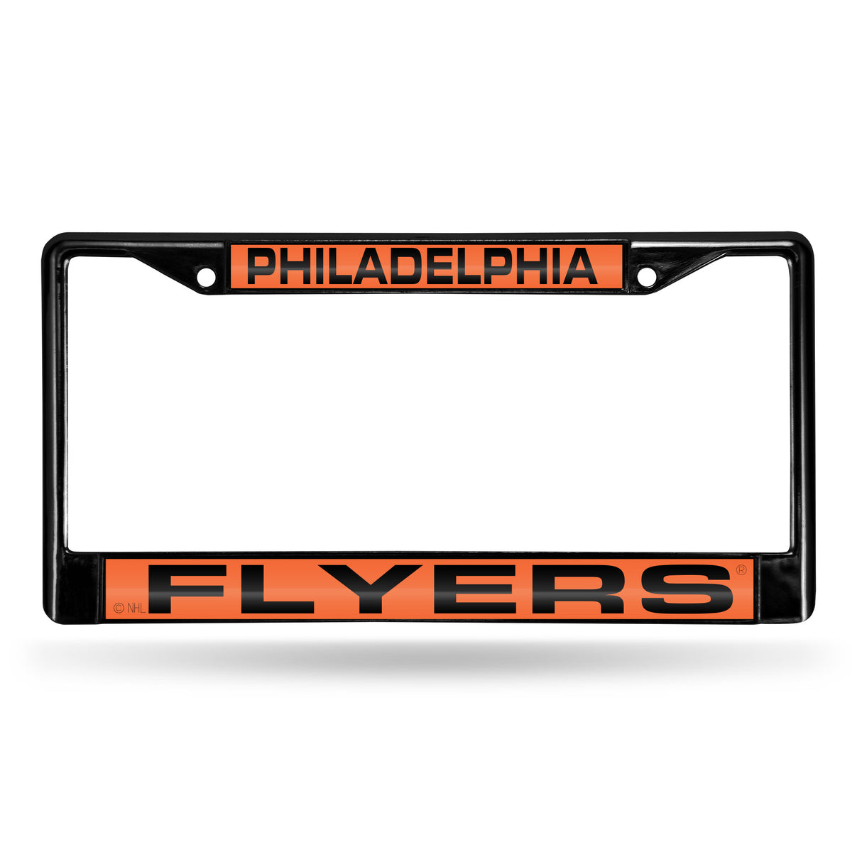 NHL Philadelphia Flyers Black Chrome Laser Cut License Plate Frame Fan Gear NHL Philadelphia Flyers