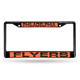 NHL Philadelphia Flyers Black Chrome Laser Cut License Plate Frame Fan Gear NHL Philadelphia Flyers