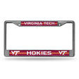 NCAA Virginia Tech Hokies Chrome Glitter License Plate Frame Fan Gear NCAA Virginia Tech Hokies